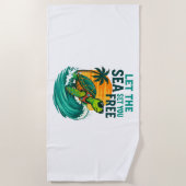 Cooler Sommer - Meeresschildkröten Strandtuch (Vorderseite)