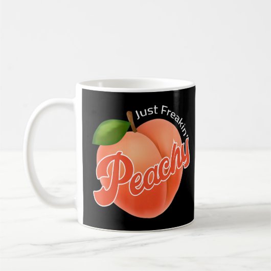 Cooler Sommer Obst Retro nur Peachy & Behalt It Pe Kaffeetasse (Links)