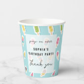 Cooler Sommer Popsicle Geburtstag Pappbecher (Vorderseite)