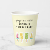 Cooler Sommer Popsicle Geburtstag Pappbecher (Vorderseite)