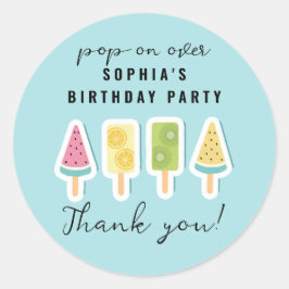 Cooler Sommer Popsicle Geburtstag Runder Aufkleber