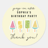 Cooler Sommer Popsicle Geburtstag Runder Aufkleber (Vorderseite)
