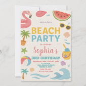 Cooler Sommer Strand Geburtstag Einladung & Dekora (Vorderseite)