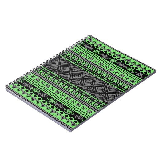 Cooler Sommer trendy neon-grün schwarz Aztec Notizblock (Linke Seite)