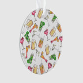Cooler Sommer-Watercolor gemalter Ornament (Vorderseite)