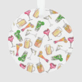 Cooler Sommer-Watercolor gemalter Ornament (Rückseite)