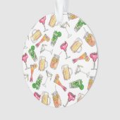 Cooler Sommer-Watercolor gemalter Ornament (Vorderseite)