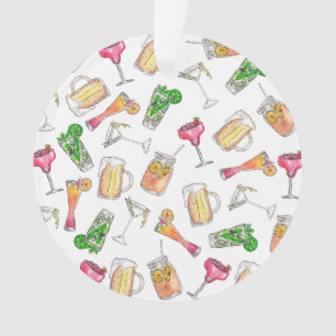 Cooler Sommer-Watercolor gemalter Ornament