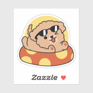 Cooler Sommerhund Floating - Niedliches Puppy Pool Aufkleber