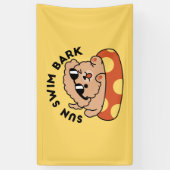 Cooler Sommerhund Floating - Niedliches Puppy Pool Banner (Vertikal)