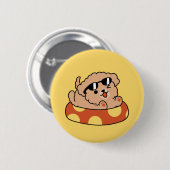 Cooler Sommerhund Floating - Niedliches Puppy Pool Button (Vorne & Hinten)
