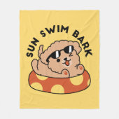 Cooler Sommerhund Floating - Niedliches Puppy Pool Fleecedecke (Vorderseite)