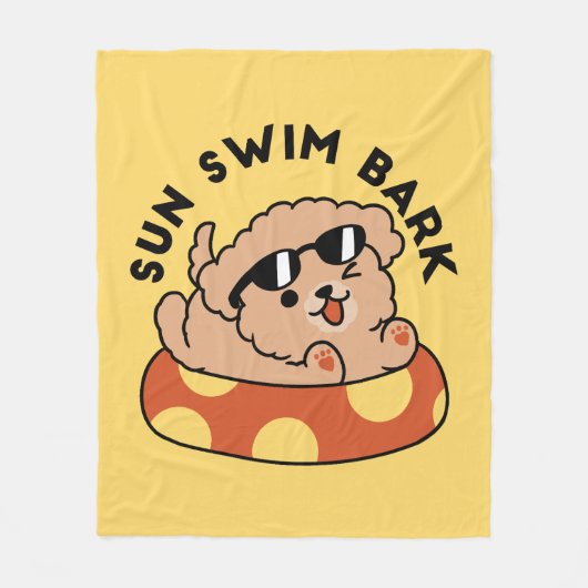 Cooler Sommerhund Floating - Niedliches Puppy Pool Fleecedecke (Vorderseite)