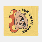 Cooler Sommerhund Floating - Niedliches Puppy Pool Fleecedecke (Vorderseite (Horizontal))