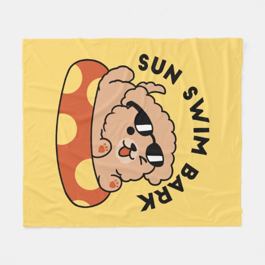 Cooler Sommerhund Floating - Niedliches Puppy Pool Fleecedecke (Vorderseite (Horizontal))