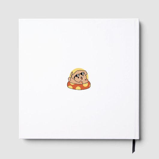 Cooler Sommerhund Floating - Niedliches Puppy Pool Gästebuch (Rückseite)