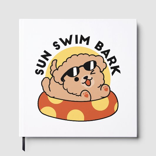 Cooler Sommerhund Floating - Niedliches Puppy Pool Gästebuch (Vorderseite)