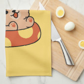 Cooler Sommerhund Floating - Niedliches Puppy Pool Geschirrtuch (Viertel Falte)