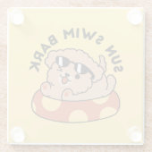 Cooler Sommerhund Floating - Niedliches Puppy Pool Glasuntersetzer (Rückseite)