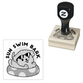 Cooler Sommerhund Floating - Niedliches Puppy Pool Gummistempel