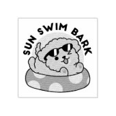 Cooler Sommerhund Floating - Niedliches Puppy Pool Gummistempel (Prägung)
