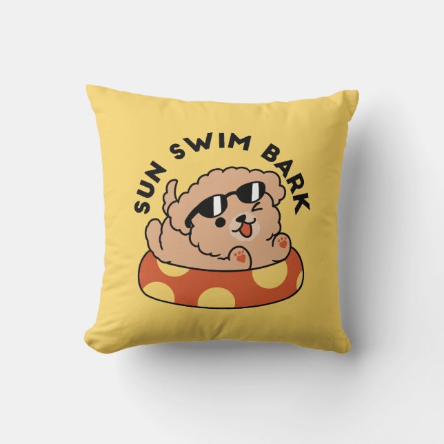 Cooler Sommerhund Floating - Niedliches Puppy Pool Kissen (Vorderseite)