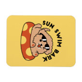 Cooler Sommerhund Floating - Niedliches Puppy Pool Magnet (Horizontal)