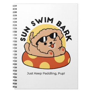 Cooler Sommerhund Floating - Niedliches Puppy Pool Notizblock