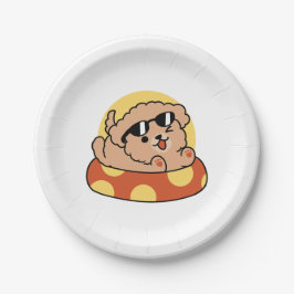 Cooler Sommerhund Floating - Niedliches Puppy Pool Pappteller