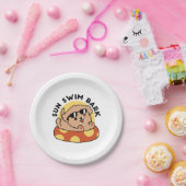 Cooler Sommerhund Floating - Niedliches Puppy Pool Pappteller (Party)