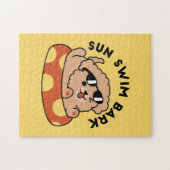 Cooler Sommerhund Floating - Niedliches Puppy Pool Puzzle (Horizontal)