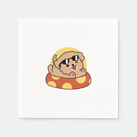 Cooler Sommerhund Floating - Niedliches Puppy Pool Serviette (Vorderseite)