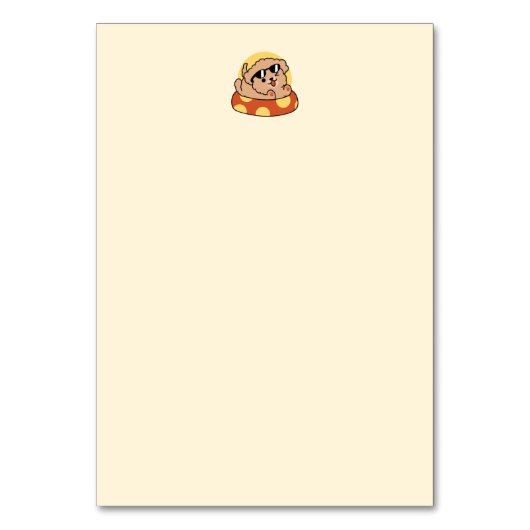 Cooler Sommerhund Floating - Niedliches Puppy Pool Tischnummer (Rückseite)