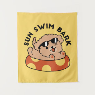 Cooler Sommerhund Floating - Niedliches Puppy Pool Wandteppich