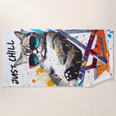 Cooler Sommerkatzengebrauch Strandtuch (Vorderseite)