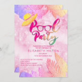 Cooler Sommerskriptpool Party Geburtstag Einladung (Vorne/Hinten)