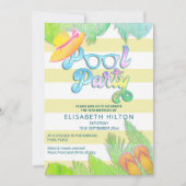 Cooler Sommerskriptpool Party Geburtstag Einladung (Vorderseite)