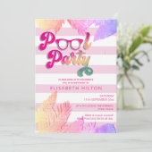 Cooler Sommerskriptpool Party Geburtstag Einladung (Stehend Vorderseite)