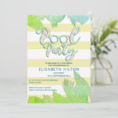 Cooler Sommerskriptpool Party Geburtstag Einladung (Stehend Vorderseite)