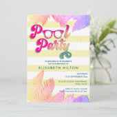 Cooler Sommerskriptpool Party Geburtstag Einladung (Stehend Vorderseite)