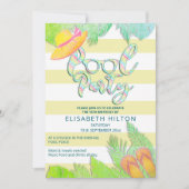 Cooler Sommerskriptpool Party Geburtstag Einladung (Vorderseite)