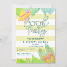 Cooler Sommerskriptpool Party Geburtstag Einladung