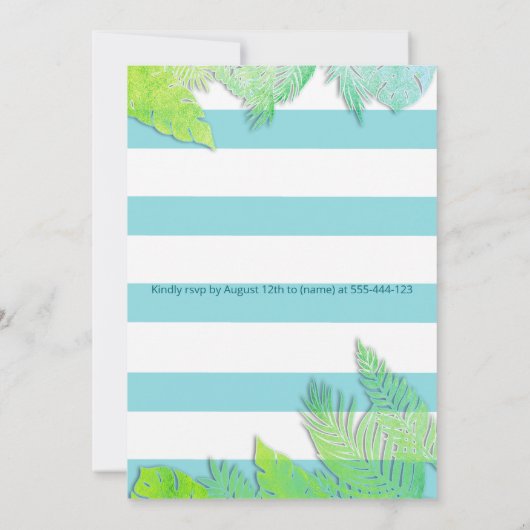 Cooler Sommerskriptpool Party Geburtstag Einladung (Rückseite)