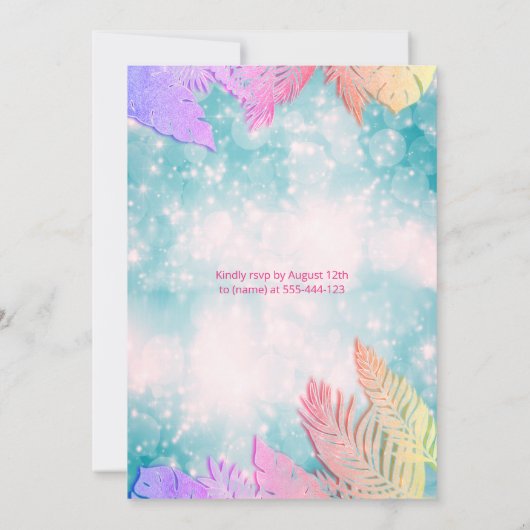 Cooler Sommerskriptpool Party Geburtstag Einladung (Rückseite)