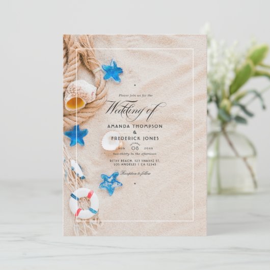 Cooler Sommerstrand Einladung (Stehend Vorderseite)