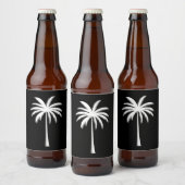 Cooler Sommerurlaub Sunset Beach Palm Tree Bierflaschenetikett (Flaschen)