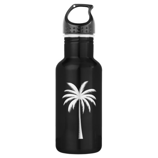 Cooler Sommerurlaub Sunset Beach Palm Tree Edelstahlflasche (Vorderseite)