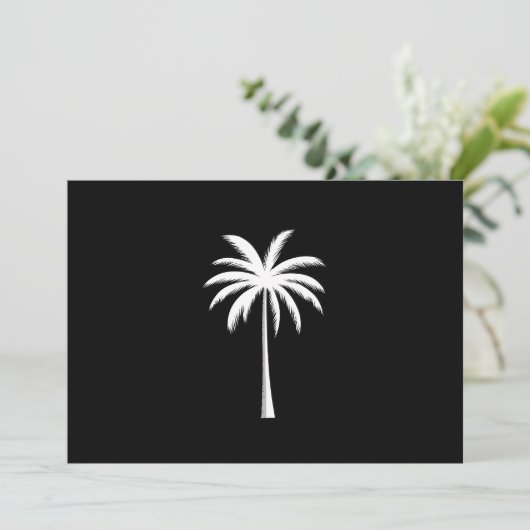 Cooler Sommerurlaub Sunset Beach Palm Tree Einladung (Stehend Vorderseite)
