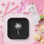 Cooler Sommerurlaub Sunset Beach Palm Tree Pappteller (Party)