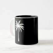 Cooler Sommerurlaub Sunset Beach Palm Tree Zweifarbige Tasse (Vorderseite Links)